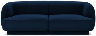Micadoni 2-Sitzer Samtstoff Sofa Miley | Bezug Royal Blue | Beinfarbe Black Plastic