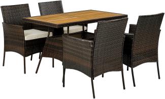 greemotion Dining-Set Mailand, Tischplatte Akazie, 5-teilig, Tisch mit Stühle, Tischgruppe, Dinning, Esstisch Set