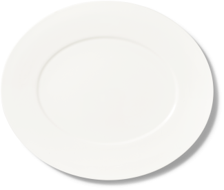 Platte oval 34 cm Fine Bone China Fine Dining Weiss Dibbern Servierplatte - Mikrowelle geeignet, Spülmaschinenfest