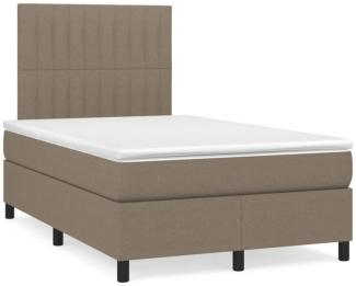 Boxspringbett mit Matratze & LED Taupe 120x190 cm Stoff (Farbe: Taupe)