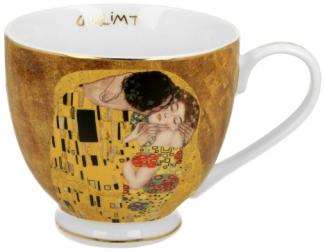 DUO GOLDEN LINE Becher mit Fuß 530 ml THE KISS CLASSIC inspired by KLIMT, New Bone China Porzellan