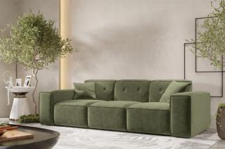 Sofa Designersofa CESINA 3-Sitzer in Stoff Perfect Harmony Waldgrün