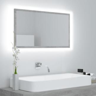 LED-Badspiegel, Spanplatte Betongrau, 80 x8,5 x 37 cm