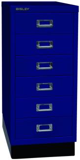 Bisley MultiDrawer™, 29er Serie mit Sockel, DIN A4, 6 Schubladen, Farbe oxfordblau