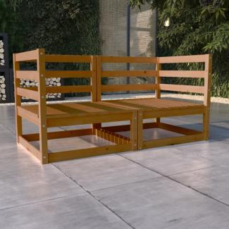 2-Sitzer Gartensofa aus Honigbrauner Kiefer 70 x 67 x 70 cm