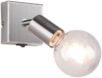 LED Wandstrahler Silber dimmbar, 1 flammiger Spot mit Schalter, 9x11cm