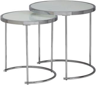 KADIMA DESIGN 2tlg Runder Glas Couchtisch Set - Modernes und einzigartiges Design mit viel Stauraum.