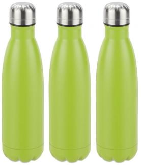 3 x Trinkflasche Edelstahl grün 10028151