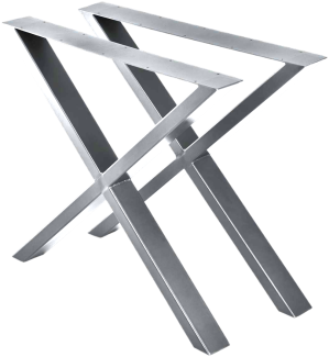 Tischgestell | X-Design | 60x72 cm | Stahl - Hellgrau