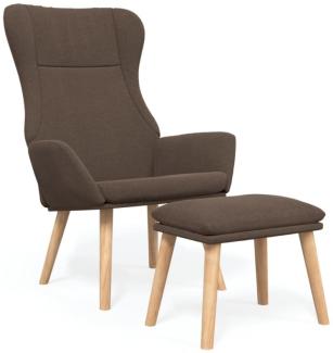 Relaxsessel mit Hocker Taupe Stoff [3097891]