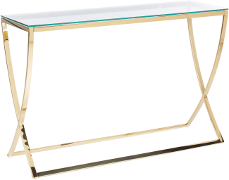 Konsolentisch Glas Edelstahl gold 120 x 40 cm RINGGOLD