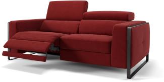 Sofanella 3-Sitzer MANZANO Stoffsofa Designersofa Couch in Rot
