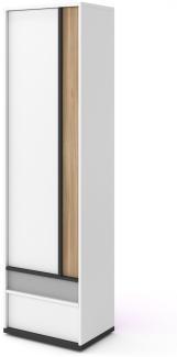 Kleiderschrank "Imola" Drehtürenschrank 55cm weiß graphit grau Salisbury Eiche