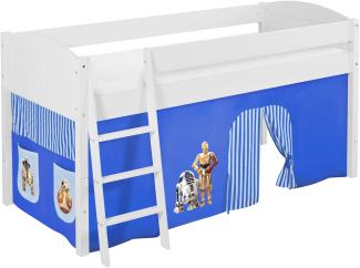 Lilokids 'Ida 4106' Spielbett 90 x 200 cm, Star Wars Blau, Kiefer massiv, mit Vorhang