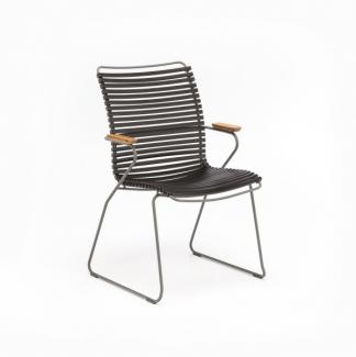 Outdoor Stuhl Click hohe Rückenlehne schwarz