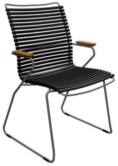 Outdoor Stuhl Click hohe Rückenlehne schwarz