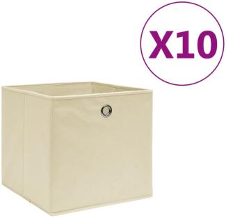 vidaXL Aufbewahrungsboxen 10 Stk. Vliesstoff 28x28x28 cm Creme