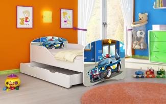 Kinderbett Luna mit Stauraum und verschiedenen Motiven 140x70 Police