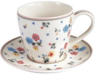 Greengate Espressotasse mit Untertasse Adelena White (2-teilig) STWEMSNADN0106