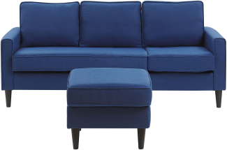 3-Sitzer Sofa Polsterbezug mit Ottomane dunkelblau AVESTA