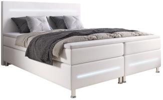 Boxspringbett Sejour mit LED 140x200 H3 Weiß