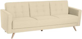 Sofa 3-Sitzer mit Bettfunktion Karisa Bezug Flachgewebe Buche natur / beige 21914