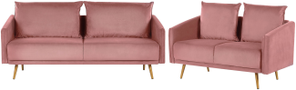Sofa Set Samtstoff rosa 5-Sitzer MAURA