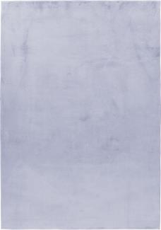 Hochflor Teppich Pia rechteckig - 140x200 cm - Silberfarbe