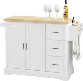 Küchenschrank mit erweiterbarer Arbeitsfläche Holz Weiß FKW41-WN