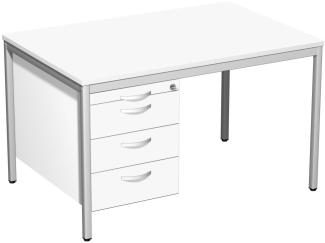Geramöbel Schreibtisch Weiß 120x80cm 1 Hängecontainer