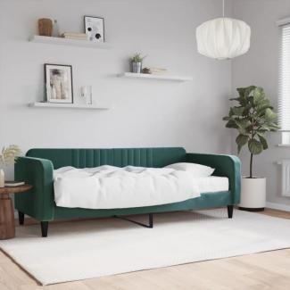 Tagesbett mit Matratze Dunkelgrün 90x200 cm Samt