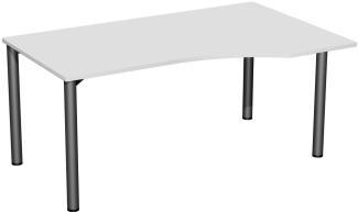 PC-Schreibtisch '4 Fuß Flex' rechts, 160x100cm, Lichtgrau / Anthrazit