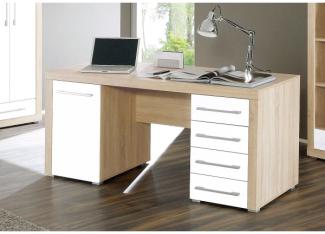 Schreibtisch Cube 160x70 weiß/Sonoma Eiche Dekor