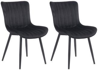 2er Set Stühle Largo Samt (Farbe: schwarz)