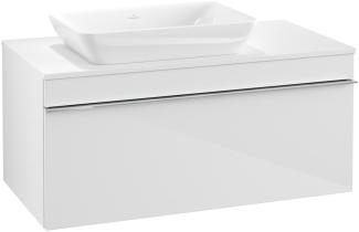 Villeroy & Boch VENTICELLO Waschtischunterschrank 95 cm breit, Weiß, Griff Chrom, für Becken links