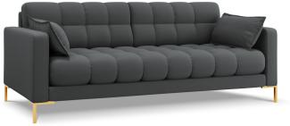Micadoni 4-Sitzer Sofa Mamaia | Bezug Dark Grey | Beinfarbe Gold Metal