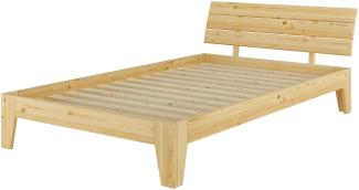 Erst-Holz Einzelbett Jugendbett Überlänge 120x220 Futonbett Massivholz Kieferbett Rollrost 60. 62-12-220