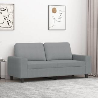2-Sitzer-Sofa Hellgrau 140 cm Stoff (Farbe: Grau)