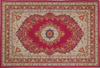 Teppich rot 160 x 230 cm Kurzflor KARAMAN