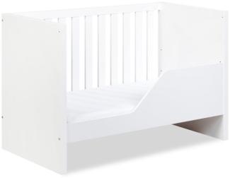Babybett mit Barriere KAMELIE,128x85x66,Weiß
