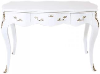 Casa Padrino Barock Schreibtisch Sekretär / Konsole Weiß / Silber 120 x 60 x H80 cm - Luxus Möbel