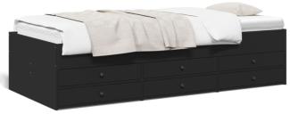 Tagesbett mit Schubladen Schwarz 75x190 cm Holzwerkstoff (Farbe: Schwarz)