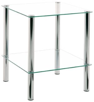 Beistelltisch >Emden< in Chrom aus Stahl, Glas - 39x47x39cm (BxHxT)