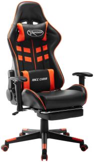 vidaXL Gaming-Stuhl mit Fußstütze Schwarz und Orange Kunstleder [20516]