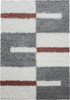Hochflor Teppich Gianna rechteckig - 140x200 cm - Terrakotta