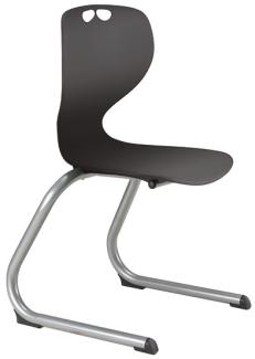 Rio Junior Stuhl weißer Sitz mit aluminiumgrauem C-Gestell