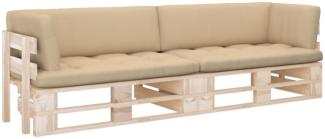 vidaXL 2-Sitzer-Palettensofa mit Kissen Imprägniertes Kiefernholz