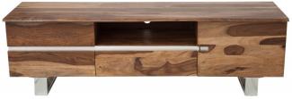 Casa Padrino Designer Fernsehschrank Natur B. 160cm x H. 50cm x T. 45cm - Sideboard - Kommode - Handgefertigt Massivholz!