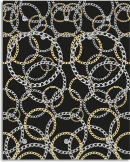 Queence Garderobe - "Rings" Druck auf hochwertigem Arcylglas inkl. Edelstahlhaken und Aufhängung, Format: 100x120cm