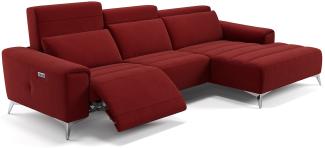 Sofanella BELLA Eckcouch Polsterecke Stoff Sitzverstellung in Rot XL: 314 x 163 Breite x 100 Tiefe